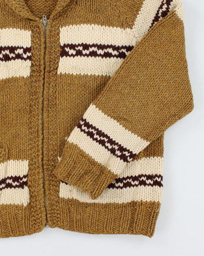 Vintage 80's Heavyweight Cowichan Zip Up Cardigan - L