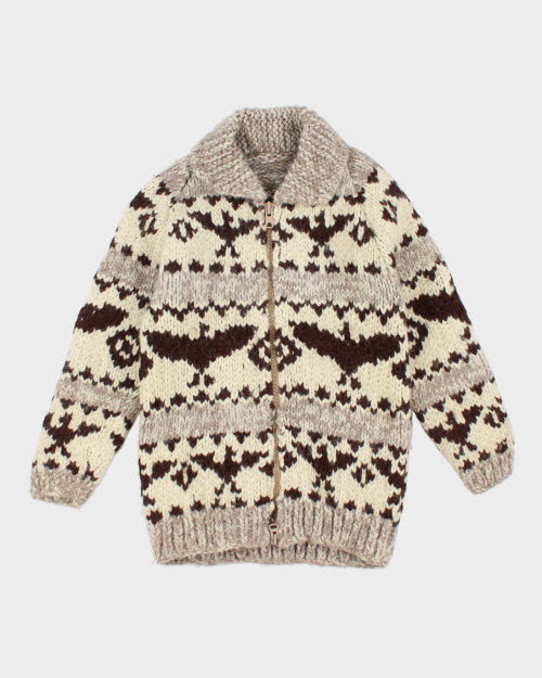 Vintage 80's Heavyweight Cowichan Zip Up Cardigan - L