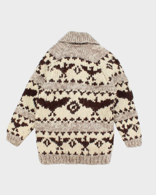 Vintage 80's Heavyweight Cowichan Zip Up Cardigan - L