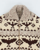 Vintage 80's Heavyweight Cowichan Zip Up Cardigan - L