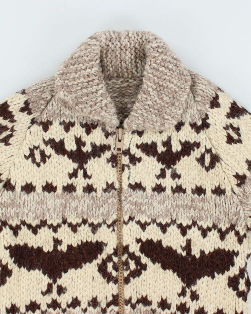 Vintage 80's Heavyweight Cowichan Zip Up Cardigan - L