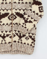 Vintage 80's Heavyweight Cowichan Zip Up Cardigan - L