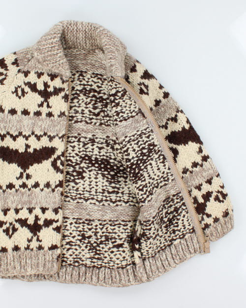 Vintage 80's Heavyweight Cowichan Zip Up Cardigan - L