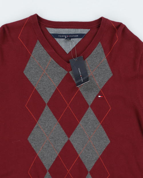 Deadstock Tommy Hilfiger V-neck Knit Jumper - L