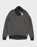 Deadstock Black Brown Wool Blend Jumper - L