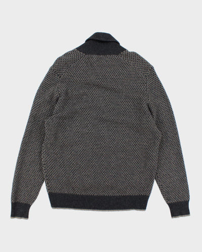 Deadstock Black Brown Wool Blend Jumper - L