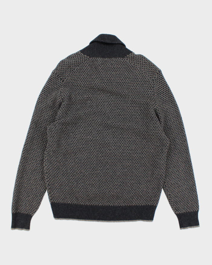 Deadstock Black Brown Wool Blend Jumper - L