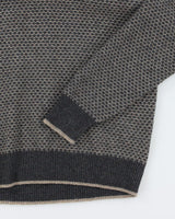 Deadstock Black Brown Wool Blend Jumper - L