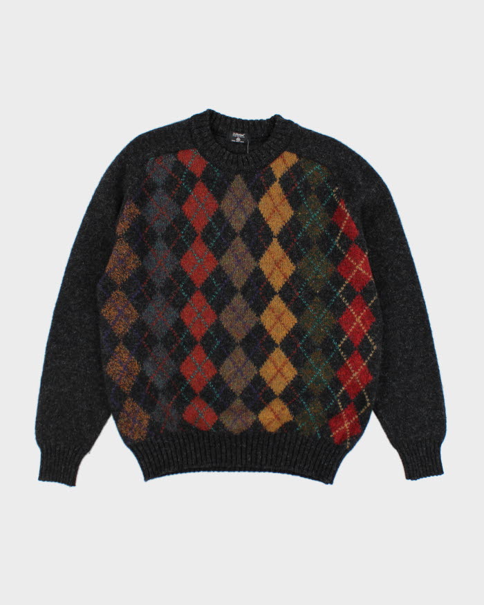 Vintage St Michael Wool Argyle Jumper - S