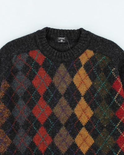 Vintage St Michael Wool Argyle Jumper - S