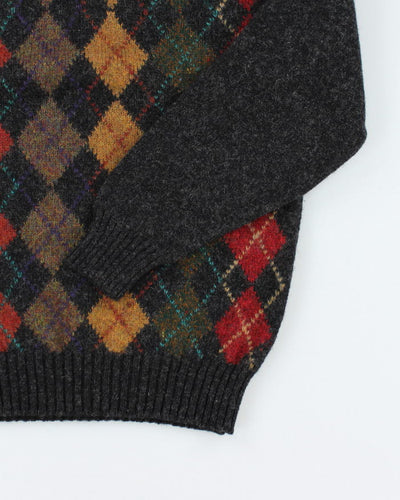 Vintage St Michael Wool Argyle Jumper - S