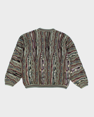 Vintage 90's Tundra Patterned Knit Jumper - M