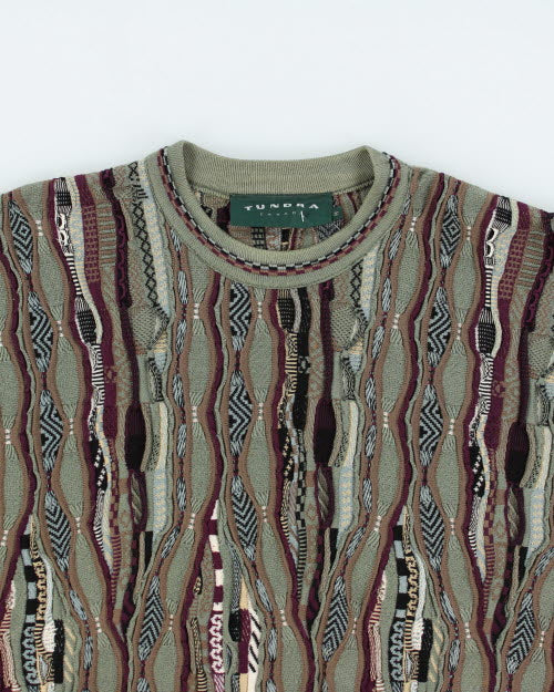 Vintage 90's Tundra Patterned Knit Jumper - M