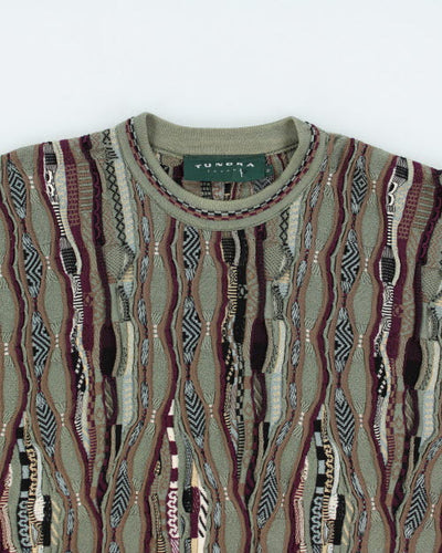 Vintage 90's Tundra Patterned Knit Jumper - M