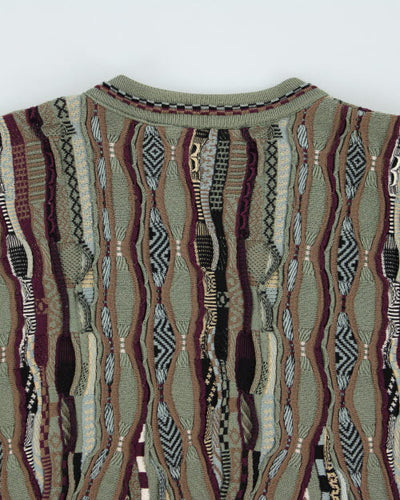 Vintage 90's Tundra Patterned Knit Jumper - M