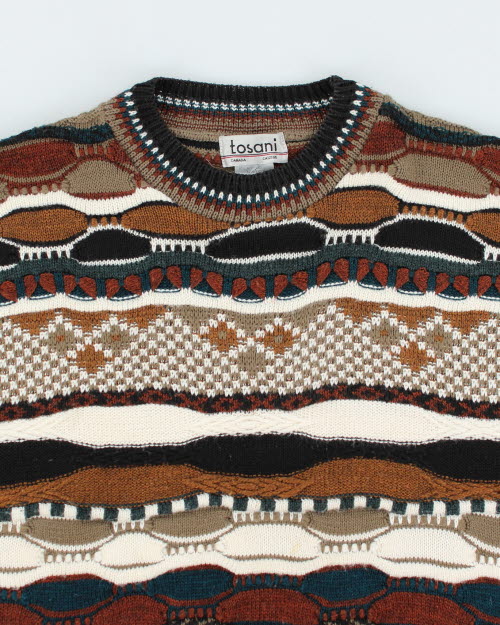 Vintage 90's Tossani Patterned Knit Jumper - L