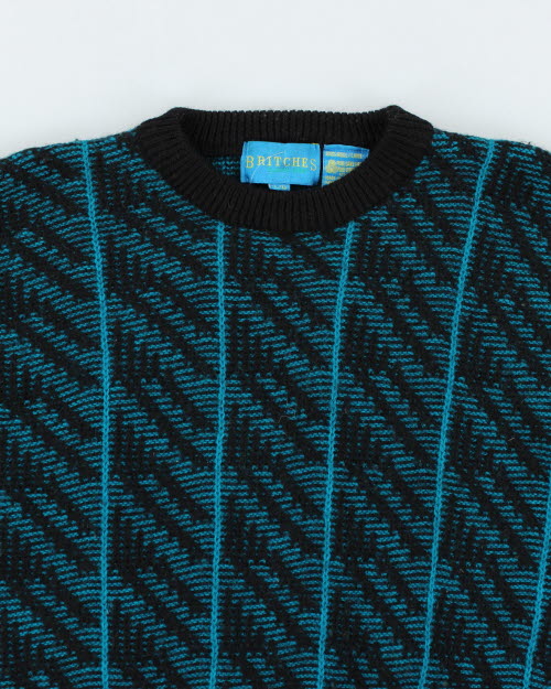 Vintage 90's Britches Patterned Wool Knit Jumper - L