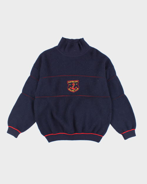 Vintage 80's Jaction Pure Wool Roll Neck Knit Jumper - L