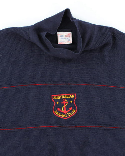 Vintage 80's Jaction Pure Wool Roll Neck Knit Jumper - L