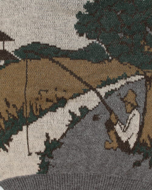 Vintage 90's Patterned Roll Neck Knit Jumper - L