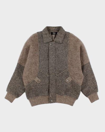 Vintage 80's T&T Chunky Zip Up Cardigan - L
