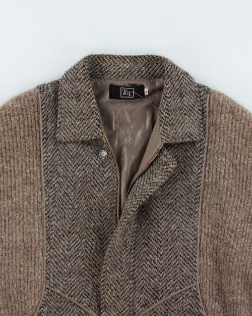 Vintage 80's T&T Chunky Zip Up Cardigan - L