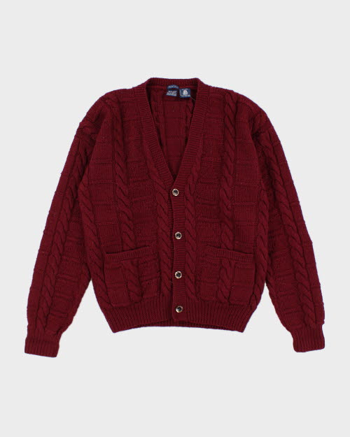 Vintage 90's Gant Cable Hand Knitted Chunky Cardigan - M