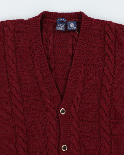 Vintage 90's Gant Cable Hand Knitted Chunky Cardigan - M