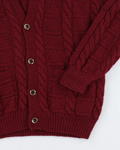 Vintage 90's Gant Cable Hand Knitted Chunky Cardigan - M