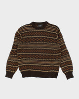 Vintage Joseph Laurin Brown Knit Jumper - L