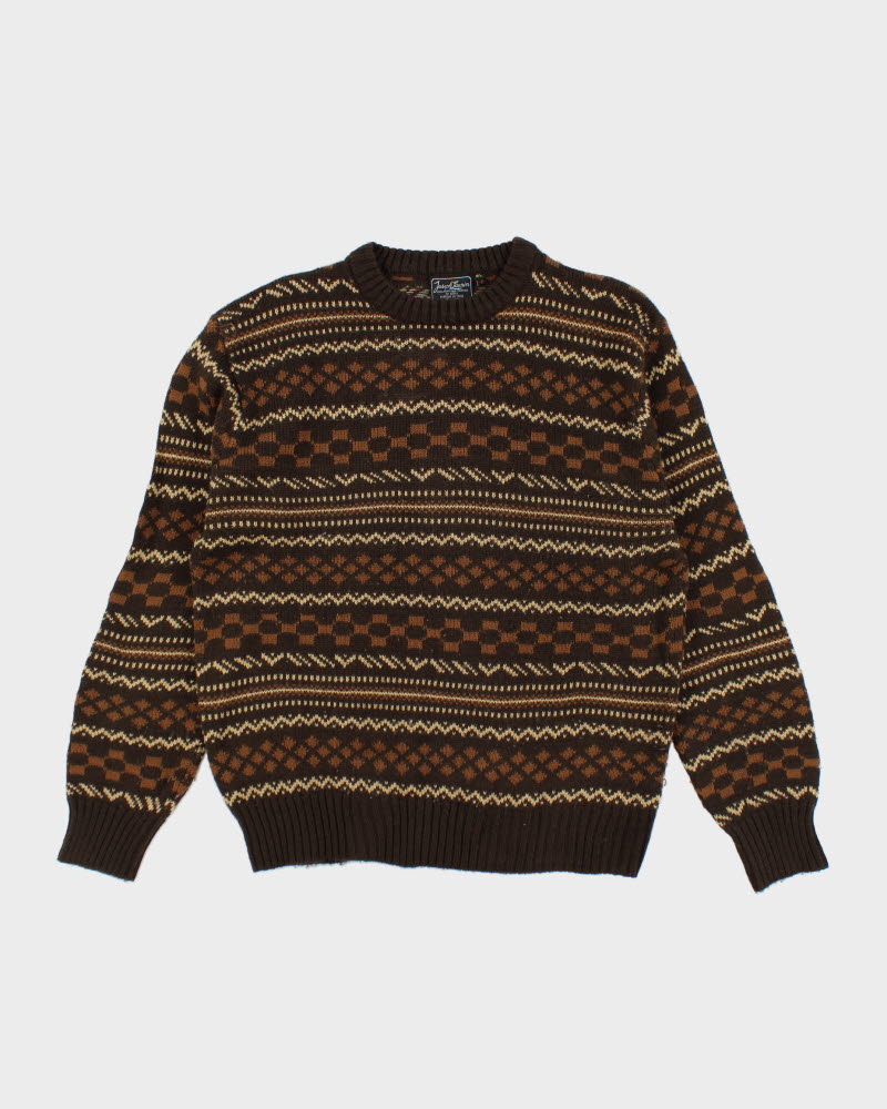 Vintage Joseph Laurin Brown Knit Jumper - L