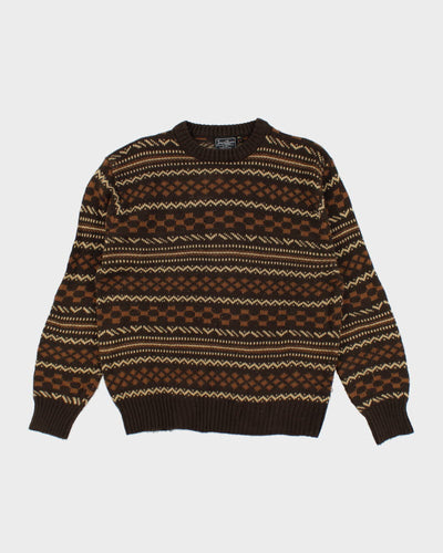 Vintage Joseph Laurin Brown Knit Jumper - L