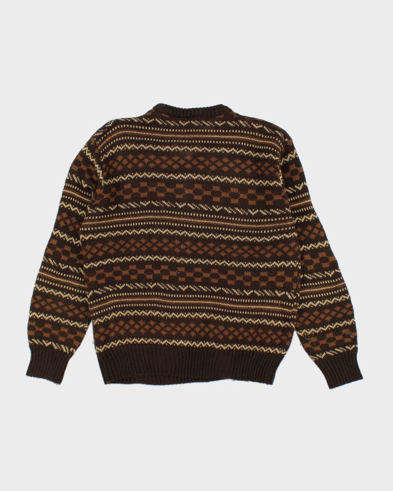 Vintage Joseph Laurin Brown Knit Jumper - L