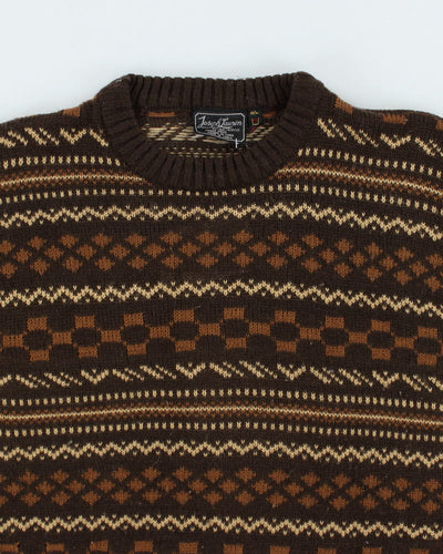 Vintage Joseph Laurin Brown Knit Jumper - L