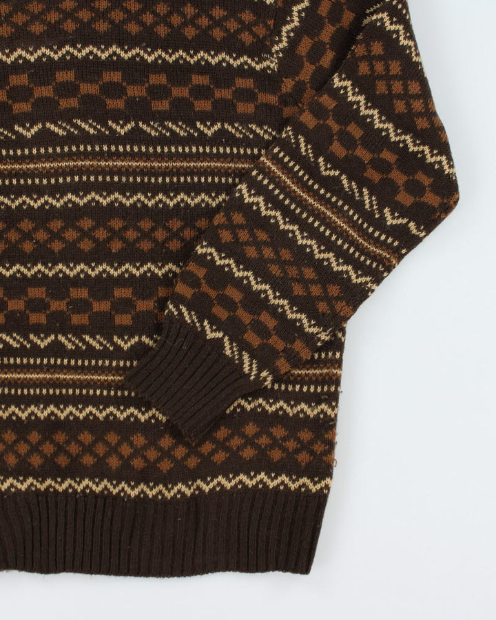 Vintage Joseph Laurin Brown Knit Jumper - L