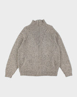 Alpaca Grey Zip-up Jumper - L