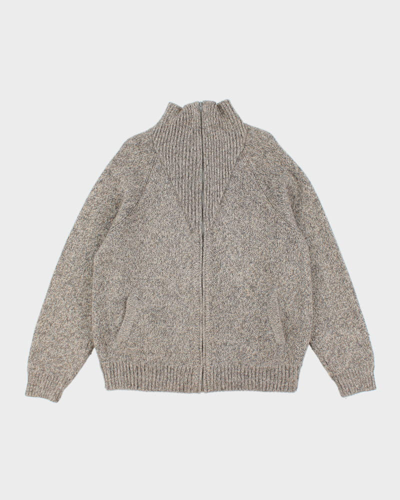 Alpaca Grey Zip-up Jumper - L