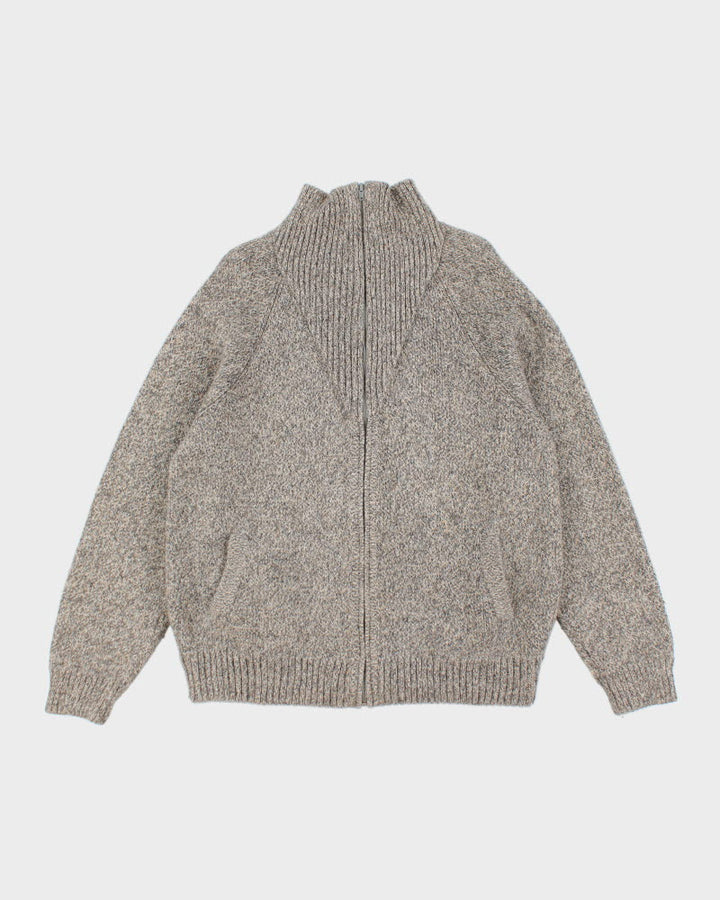 Alpaca Grey Zip-up Jumper - L