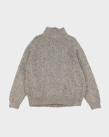 Alpaca Grey Zip-up Jumper - L