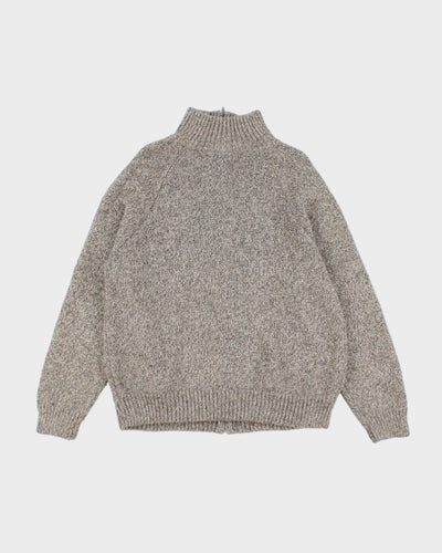 Alpaca Grey Zip-up Jumper - L