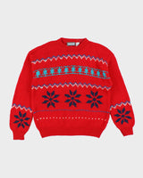 Vintage Wool Christmas Jumper - L