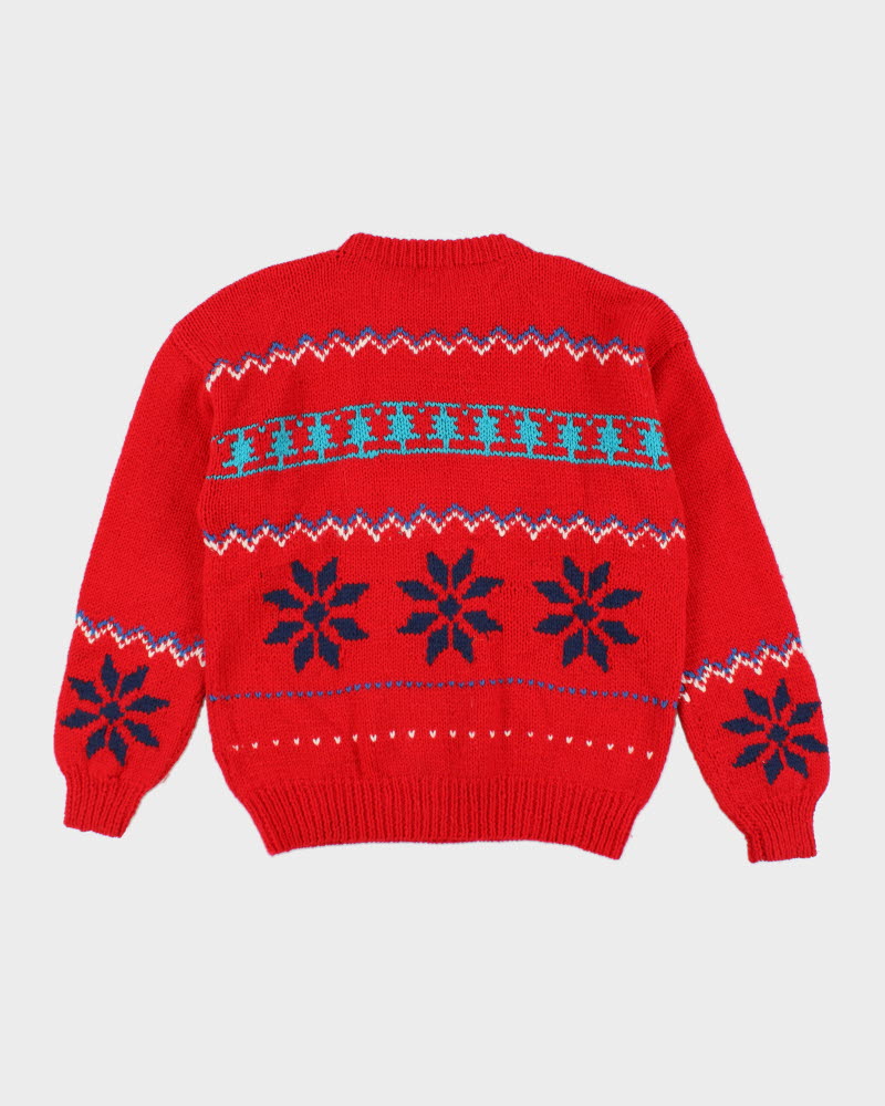 Vintage Wool Christmas Jumper - L
