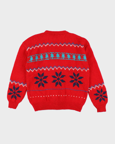 Vintage Wool Christmas Jumper - L