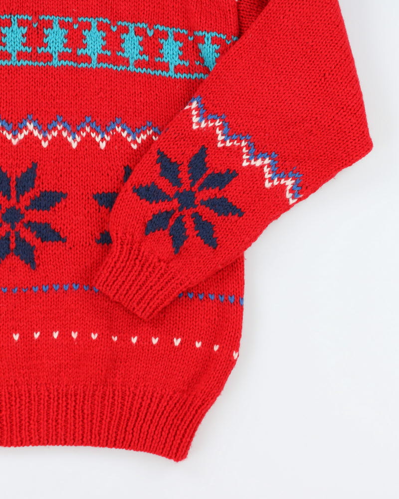 Vintage Wool Christmas Jumper - L