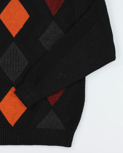 Vintage Point Wool Blend Argyle Knit Jumper - M