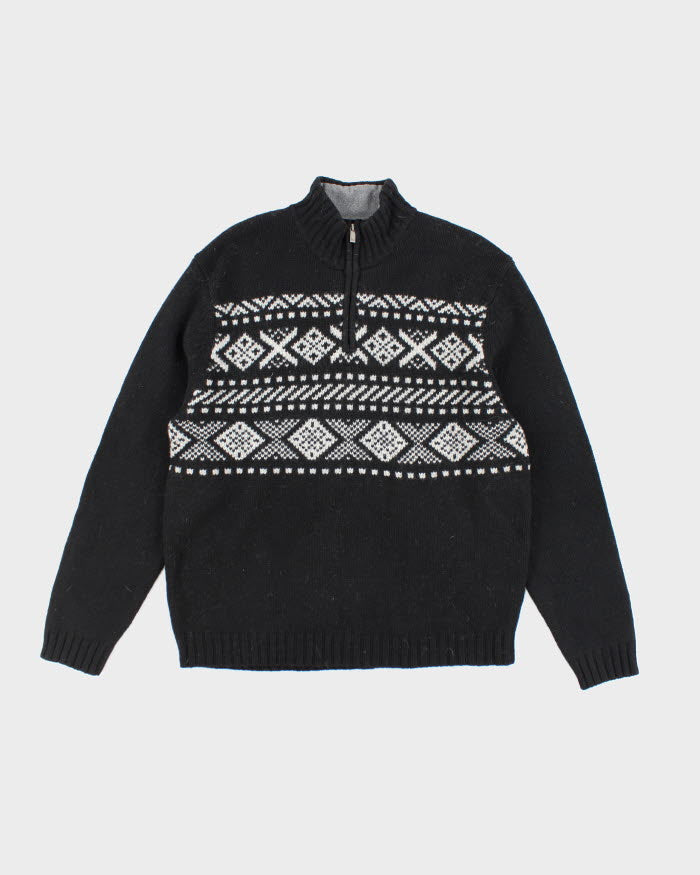Eddie Bauer Lambswool Quarter-zip Jumper - L