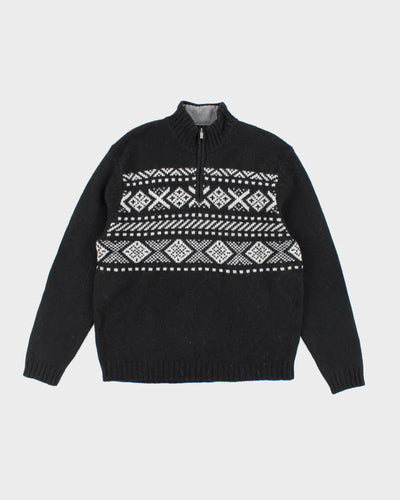 Eddie Bauer Lambswool Quarter-zip Jumper - L