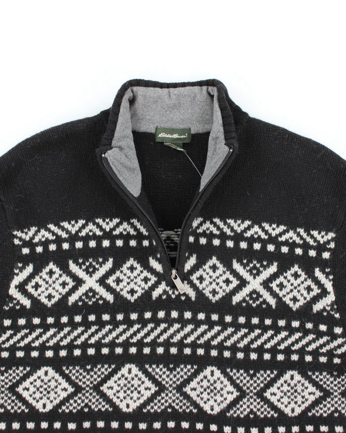 Eddie Bauer Lambswool Quarter-zip Jumper - L