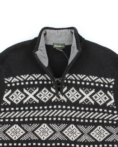 Eddie Bauer Lambswool Quarter-zip Jumper - L
