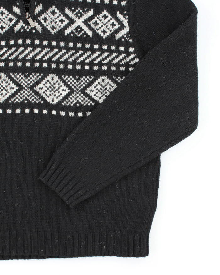 Eddie Bauer Lambswool Quarter-zip Jumper - L